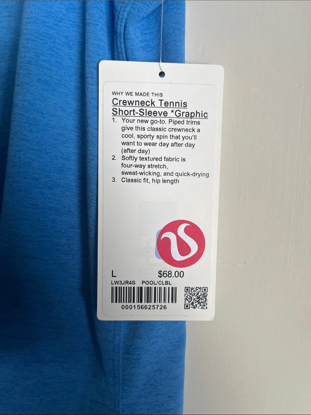 lululemon athletica Light Blue Tennis Club Graphic Short Sleeve Tee crew neck